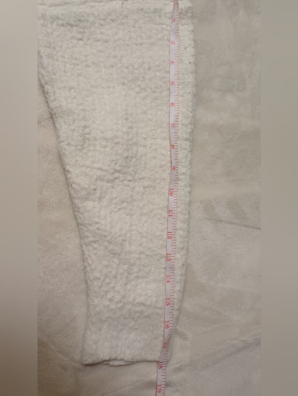 FRNCH Paris Cream Fuzzy Knit Sweater Soft Cozy Long Sleeve Pullover Size M/L - Picture 8 of 12